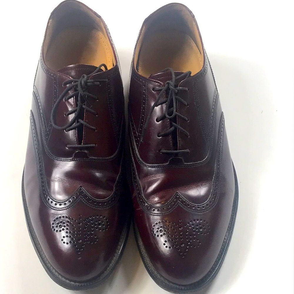 VTG, STAFFORD EXECUTIVE LEATHER UPPER BURGUNDY OXFORD MEN SHOES SIZE 11.5